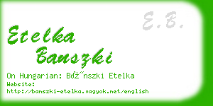 etelka banszki business card